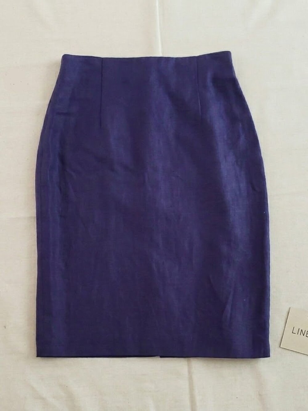 Liz Claiborne Womens Size 10 Purple Straight Skirt 80% Linen Blend Knee Length